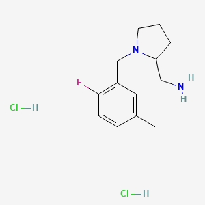 [1-[(2-Fluoro-5-methylphenyl)methyl]pyrrolidin-2-yl]methanamine;dihydrochloride