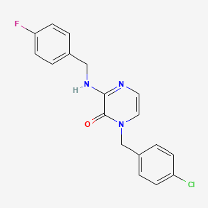 1-(4-chlorobenzyl)-3-[(4-fluorobenzyl)amino]pyrazin-2(1H)-one