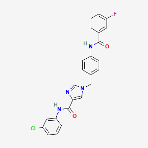 N-(3-chlorophenyl)-1-(4-(3-fluorobenzamido)benzyl)-1H-imidazole-4-carboxamide