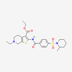 Ethyl 6-ethyl-2-(4-((2-methylpiperidin-1-yl)sulfonyl)benzamido)-4,5,6,7-tetrahydrothieno[2,3-c]pyridine-3-carboxylate