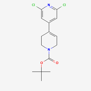 molecular formula C15H18Cl2N2O2 B2648430 tert-Butyl 2',6'-dichloro-5,6-dihydro-[4,4'-bipyridine]-1(2H)-carboxylate CAS No. 1239363-36-0