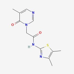 molecular formula C12H14N4O2S B2648452 N-(4,5-dimethylthiazol-2-yl)-2-(5-methyl-6-oxopyrimidin-1(6H)-yl)acetamide CAS No. 1351613-09-6