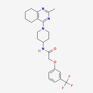 molecular formula C23H27F3N4O2 B2648517 N-[1-(2-methyl-5,6,7,8-tetrahydroquinazolin-4-yl)piperidin-4-yl]-2-[3-(trifluoromethyl)phenoxy]acetamide CAS No. 1903526-81-7
