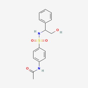 molecular formula C16H18N2O4S B2648522 N-{4-[(2-hydroxy-1-phenylethyl)sulfamoyl]phenyl}acetamide CAS No. 338750-55-3