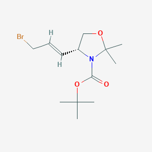 molecular formula C13H22BrNO3 B2648525 tert-butyl (4R)-4-[(E)-3-bromoprop-1-enyl]-2,2-dimethyl-oxazolidine-3-carboxylate CAS No. 142573-55-5
