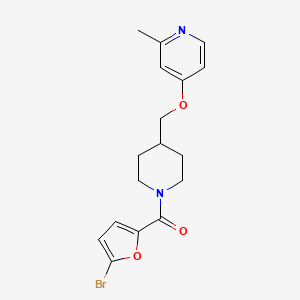 molecular formula C17H19BrN2O3 B2648544 4-{[1-(5-Bromofuran-2-carbonyl)piperidin-4-yl]methoxy}-2-methylpyridine CAS No. 2380044-52-8