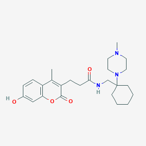 molecular formula C25H35N3O4 B264858 3-(7-hydroxy-4-methyl-2-oxo-2H-chromen-3-yl)-N-{[1-(4-methylpiperazin-1-yl)cyclohexyl]methyl}propanamide 