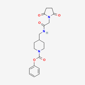 molecular formula C19H23N3O5 B2648581 Phenyl 4-((2-(2,5-dioxopyrrolidin-1-yl)acetamido)methyl)piperidine-1-carboxylate CAS No. 1234986-35-6