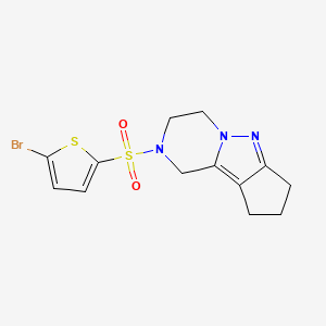 molecular formula C13H14BrN3O2S2 B2648628 11-[(5-bromothiophen-2-yl)sulfonyl]-7,8,11-triazatricyclo[6.4.0.0^{2,6}]dodeca-1,6-diene CAS No. 2034547-12-9