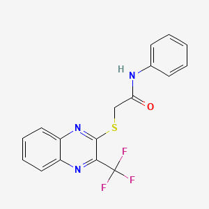 molecular formula C17H12F3N3OS B2648663 N-phenyl-2-{[3-(trifluoromethyl)-2-quinoxalinyl]sulfanyl}acetamide CAS No. 321433-75-4
