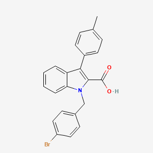 molecular formula C23H18BrNO2 B2648699 1-[(4-bromophenyl)methyl]-3-(4-methylphenyl)-1H-indole-2-carboxylic acid CAS No. 866155-19-3