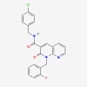 molecular formula C23H17ClFN3O2 B2648708 N-[(4-chlorophenyl)methyl]-1-[(2-fluorophenyl)methyl]-2-oxo-1,2-dihydro-1,8-naphthyridine-3-carboxamide CAS No. 1005306-50-2