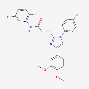 molecular formula C26H23F2N3O3S B2648761 N-(2,5-difluorophenyl)-2-{[4-(3,4-dimethoxyphenyl)-1-(4-methylphenyl)-1H-imidazol-2-yl]sulfanyl}acetamide CAS No. 866341-07-3