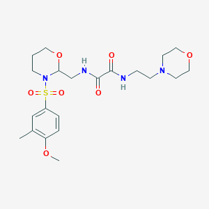 molecular formula C21H32N4O7S B2648793 N-{[3-(4-methoxy-3-methylbenzenesulfonyl)-1,3-oxazinan-2-yl]methyl}-N'-[2-(morpholin-4-yl)ethyl]ethanediamide CAS No. 872986-12-4