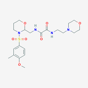 B2648793 N1-((3-((4-methoxy-3-methylphenyl)sulfonyl)-1,3-oxazinan-2-yl)methyl)-N2-(2-morpholinoethyl)oxalamide CAS No. 872986-12-4
