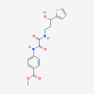 molecular formula C17H18N2O5S B2648805 METHYL 4-({[3-HYDROXY-3-(THIOPHEN-2-YL)PROPYL]CARBAMOYL}FORMAMIDO)BENZOATE CAS No. 1421462-18-1
