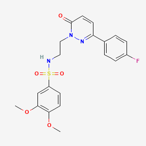 molecular formula C20H20FN3O5S B2648814 N-(2-(3-(4-fluorophenyl)-6-oxopyridazin-1(6H)-yl)ethyl)-3,4-dimethoxybenzenesulfonamide CAS No. 921832-07-7