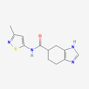 molecular formula C12H14N4OS B2648838 N-(3-methyl-1,2-thiazol-5-yl)-4,5,6,7-tetrahydro-1H-1,3-benzodiazole-5-carboxamide CAS No. 2034484-12-1