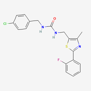 molecular formula C19H17ClFN3OS B2648851 1-(4-Chlorobenzyl)-3-((2-(2-fluorophenyl)-4-methylthiazol-5-yl)methyl)urea CAS No. 1421444-97-4