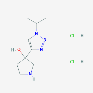molecular formula C9H18Cl2N4O B2648853 3-[1-(propan-2-yl)-1H-1,2,3-triazol-4-yl]pyrrolidin-3-ol dihydrochloride CAS No. 1808840-65-4