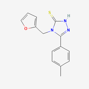 molecular formula C14H13N3OS B2648879 4-(furan-2-ylmethyl)-5-(4-methylphenyl)-4H-1,2,4-triazole-3-thiol CAS No. 893725-00-3