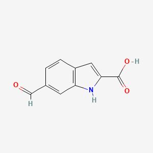 molecular formula C10H7NO3 B2648891 6-formyl-1H-indole-2-carboxylic acid CAS No. 136818-68-3
