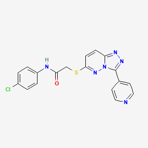 molecular formula C18H13ClN6OS B2648898 N-(4-chlorophenyl)-2-{[3-(pyridin-4-yl)-[1,2,4]triazolo[4,3-b]pyridazin-6-yl]sulfanyl}acetamide CAS No. 868969-72-6