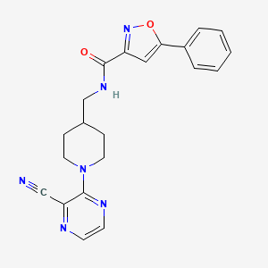 N-((1-(3-cyanopyrazin-2-yl)piperidin-4-yl)methyl)-5-phenylisoxazole-3-carboxamide