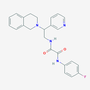 molecular formula C24H23FN4O2 B2648902 N'-(4-fluorophenyl)-N-[2-(pyridin-3-yl)-2-(1,2,3,4-tetrahydroisoquinolin-2-yl)ethyl]ethanediamide CAS No. 904271-93-8