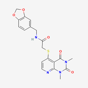 N-(1,3-benzodioxol-5-ylmethyl)-2-(1,3-dimethyl-2,4-dioxopyrido[2,3-d]pyrimidin-5-yl)sulfanylacetamide