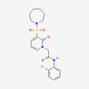 2-(3-(azepan-1-ylsulfonyl)-2-oxopyridin-1(2H)-yl)-N-(2-fluorophenyl)acetamide