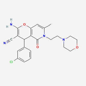 2-amino-4-(3-chlorophenyl)-7-methyl-6-(2-morpholinoethyl)-5-oxo-5,6-dihydro-4H-pyrano[3,2-c]pyridine-3-carbonitrile