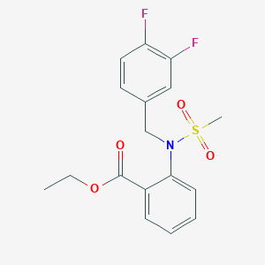 molecular formula C17H17F2NO4S B2648914 Ethyl 2-[(3,4-difluorobenzyl)(methylsulfonyl)amino]benzenecarboxylate CAS No. 866010-16-4