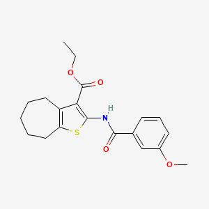 molecular formula C20H23NO4S B2648924 ethyl 2-(3-methoxybenzamido)-5,6,7,8-tetrahydro-4H-cyclohepta[b]thiophene-3-carboxylate CAS No. 385380-22-3