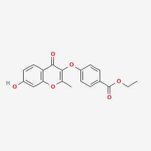 molecular formula C19H16O6 B2648928 ethyl 4-[(7-hydroxy-2-methyl-4-oxo-4H-chromen-3-yl)oxy]benzoate CAS No. 858757-58-1
