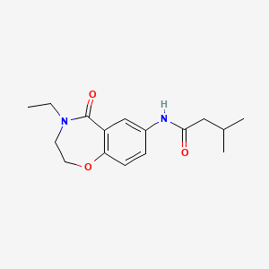 molecular formula C16H22N2O3 B2648929 N-(4-ethyl-5-oxo-2,3,4,5-tetrahydro-1,4-benzoxazepin-7-yl)-3-methylbutanamide CAS No. 921995-99-5