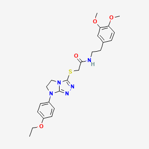 molecular formula C24H29N5O4S B2648991 N-(3,4-dimethoxyphenethyl)-2-((7-(4-ethoxyphenyl)-6,7-dihydro-5H-imidazo[2,1-c][1,2,4]triazol-3-yl)thio)acetamide CAS No. 921581-69-3