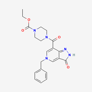 molecular formula C21H23N5O4 B2649007 ethyl 4-(5-benzyl-3-oxo-3,5-dihydro-2H-pyrazolo[4,3-c]pyridine-7-carbonyl)piperazine-1-carboxylate CAS No. 1219842-39-3