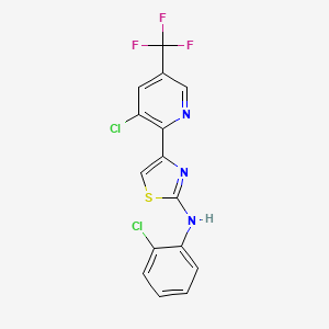 4-[3-chloro-5-(trifluoromethyl)pyridin-2-yl]-N-(2-chlorophenyl)-1,3-thiazol-2-amine