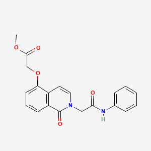 molecular formula C20H18N2O5 B2649045 methyl 2-({1-oxo-2-[(phenylcarbamoyl)methyl]-1,2-dihydroisoquinolin-5-yl}oxy)acetate CAS No. 868224-87-7
