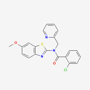 2-chloro-N-(6-methoxybenzo[d]thiazol-2-yl)-N-(pyridin-2-ylmethyl)benzamide