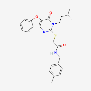 N-(4-methylbenzyl)-2-{[3-(3-methylbutyl)-4-oxo-3,4-dihydro[1]benzofuro[3,2-d]pyrimidin-2-yl]sulfanyl}acetamide