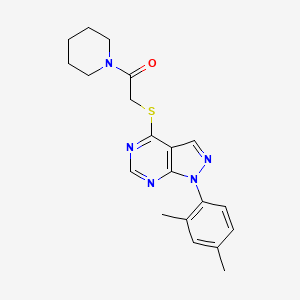 2-[1-(2,4-Dimethylphenyl)pyrazolo[3,4-d]pyrimidin-4-yl]sulfanyl-1-piperidin-1-ylethanone