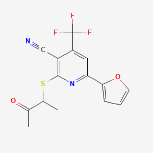 6-(Furan-2-yl)-2-(3-oxobutan-2-ylsulfanyl)-4-(trifluoromethyl)pyridine-3-carbonitrile