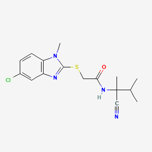 2-[(5-chloro-1-methyl-1H-1,3-benzodiazol-2-yl)sulfanyl]-N-(1-cyano-1,2-dimethylpropyl)acetamide