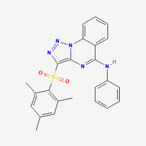 molecular formula C24H21N5O2S B2649162 N-phenyl-3-(2,4,6-trimethylbenzenesulfonyl)-[1,2,3]triazolo[1,5-a]quinazolin-5-amine CAS No. 866809-06-5