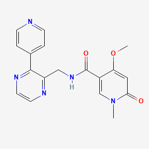 molecular formula C18H17N5O3 B2649170 4-methoxy-1-methyl-6-oxo-N-{[3-(pyridin-4-yl)pyrazin-2-yl]methyl}-1,6-dihydropyridine-3-carboxamide CAS No. 2097927-28-9