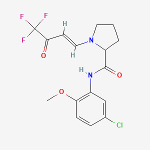 molecular formula C16H16ClF3N2O3 B2649190 N-(5-chloro-2-methoxyphenyl)-1-[(E)-4,4,4-trifluoro-3-oxobut-1-enyl]pyrrolidine-2-carboxamide CAS No. 1008080-54-3