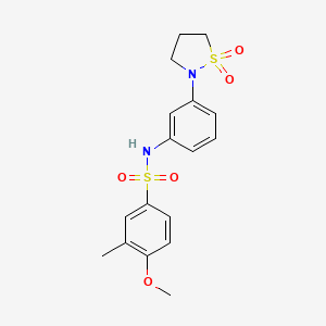 molecular formula C17H20N2O5S2 B2649211 N-(3-(1,1-dioxidoisothiazolidin-2-yl)phenyl)-4-methoxy-3-methylbenzenesulfonamide CAS No. 946260-32-8
