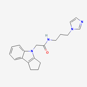 molecular formula C19H22N4O B2649225 N-(3-(1H-imidazol-1-yl)propyl)-2-(2,3-dihydrocyclopenta[b]indol-4(1H)-yl)acetamide CAS No. 1203220-74-9